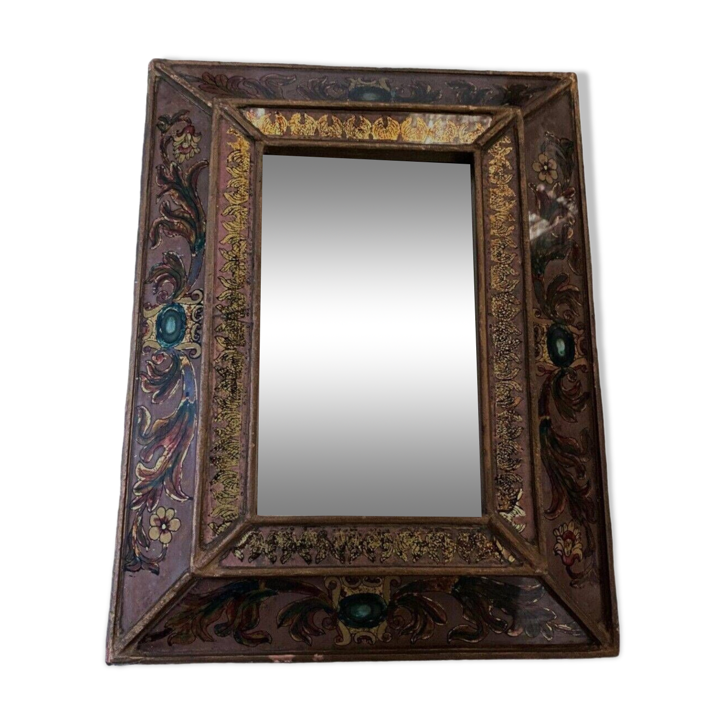 Petit miroir à parclose décor d'arabesques milieu XXe