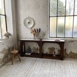 Oak console with white marble top 1970