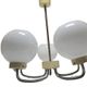 Vintage pendant light in brass and glass, Poland, 1970s