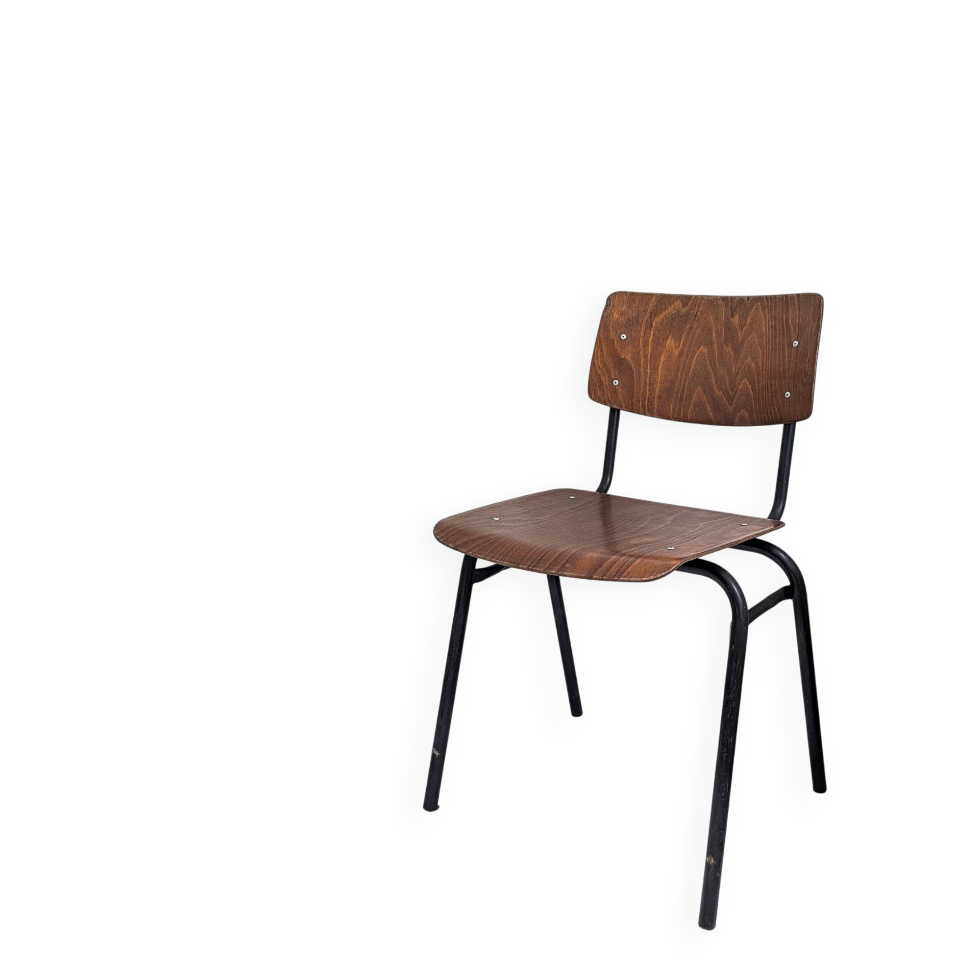 Chaise vintage Pagholz Ahrend Cirkel années 60 assise chêne piètement métal