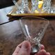 Engraved crystal glasses with twisted stems, 1960s