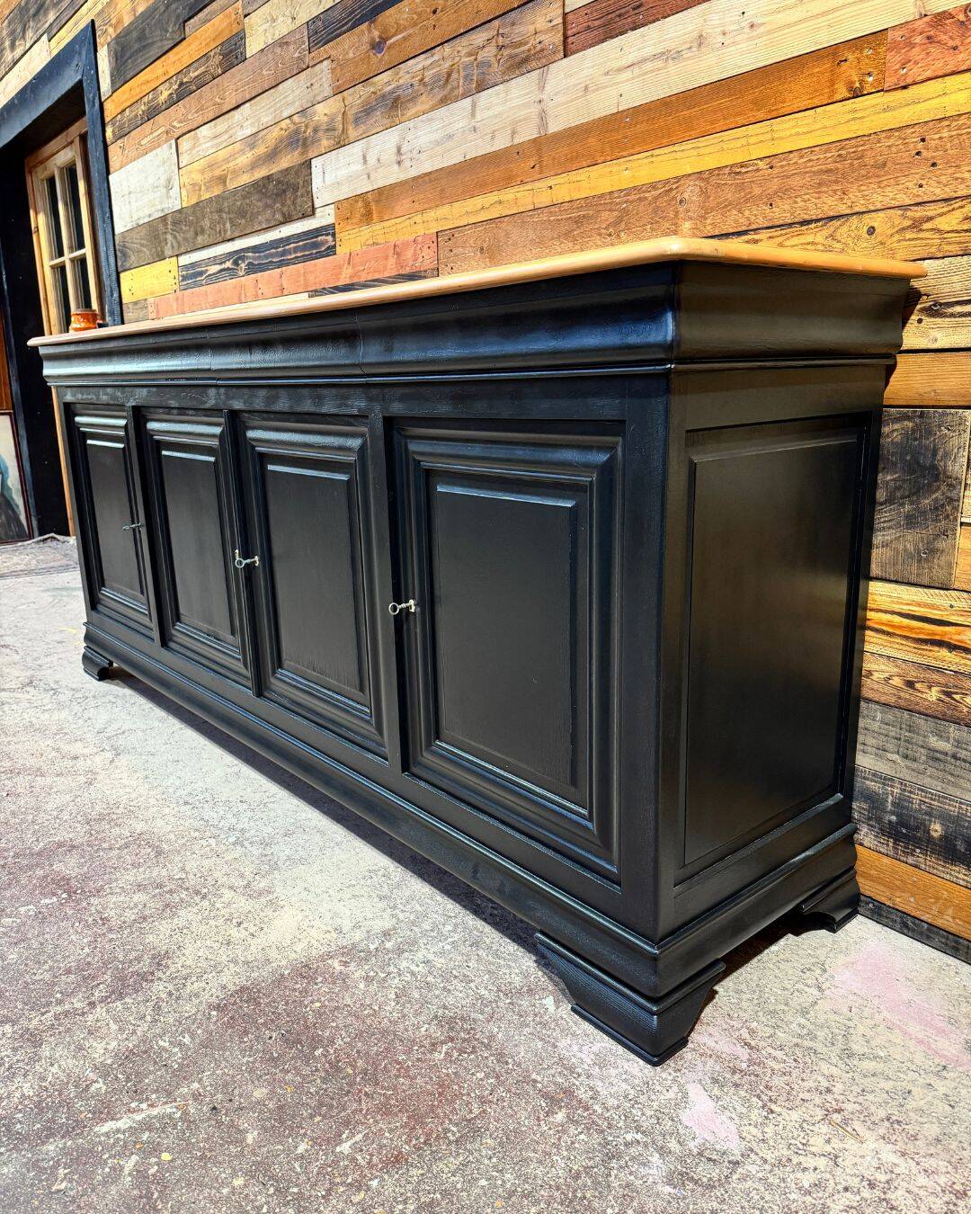 Enfilade with 4 doors in solid cherry wood - Louis-Philippe style