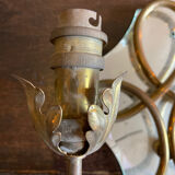 Brass wall lamp and mirror