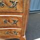 Chest of drawers old marquetry marble top Louis XV style