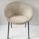 Chaise lusty lloyd loom blanche osier et métal