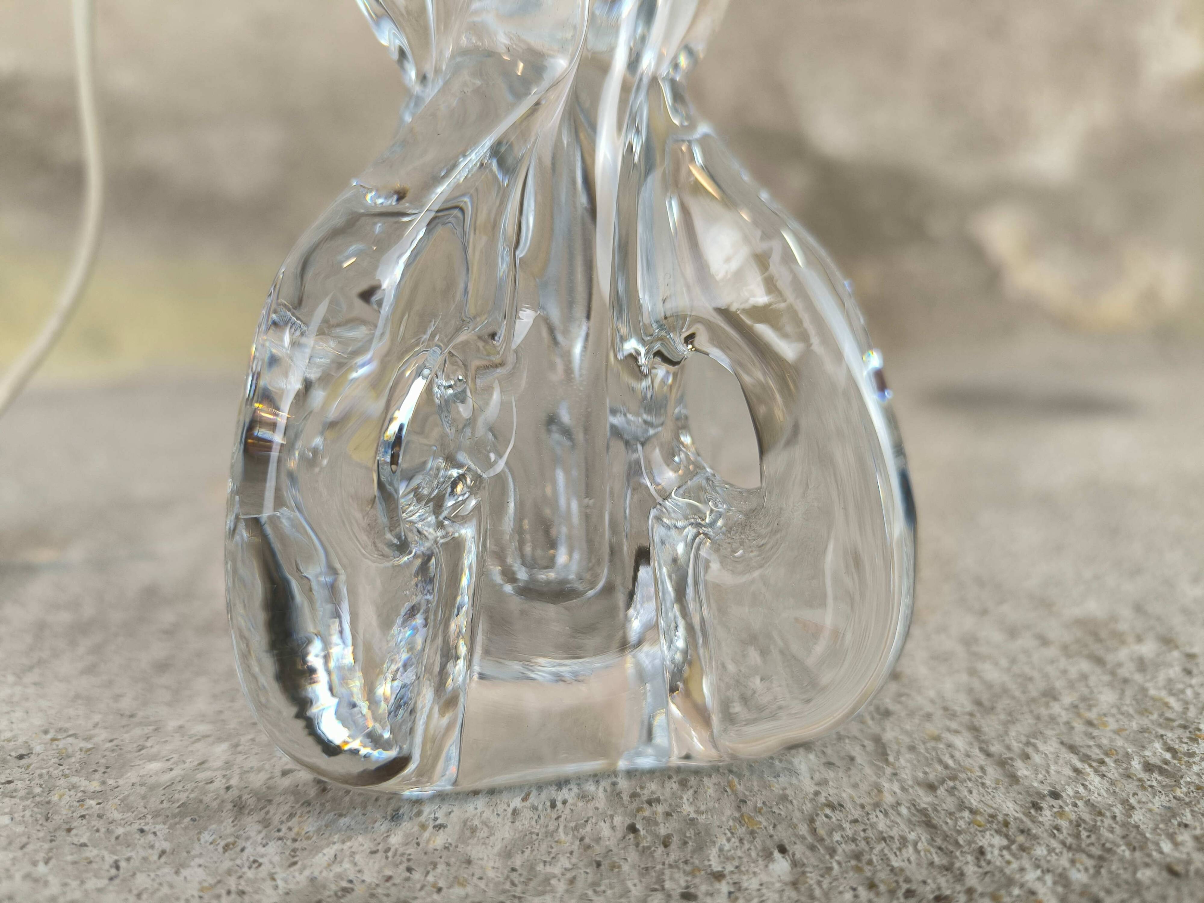 Small vintage glass table lamp