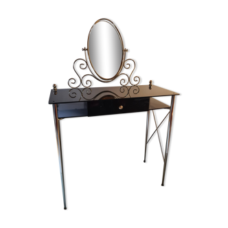 Dressing table and bedside table gold and black