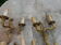 Two pairs of bronze wall lamps