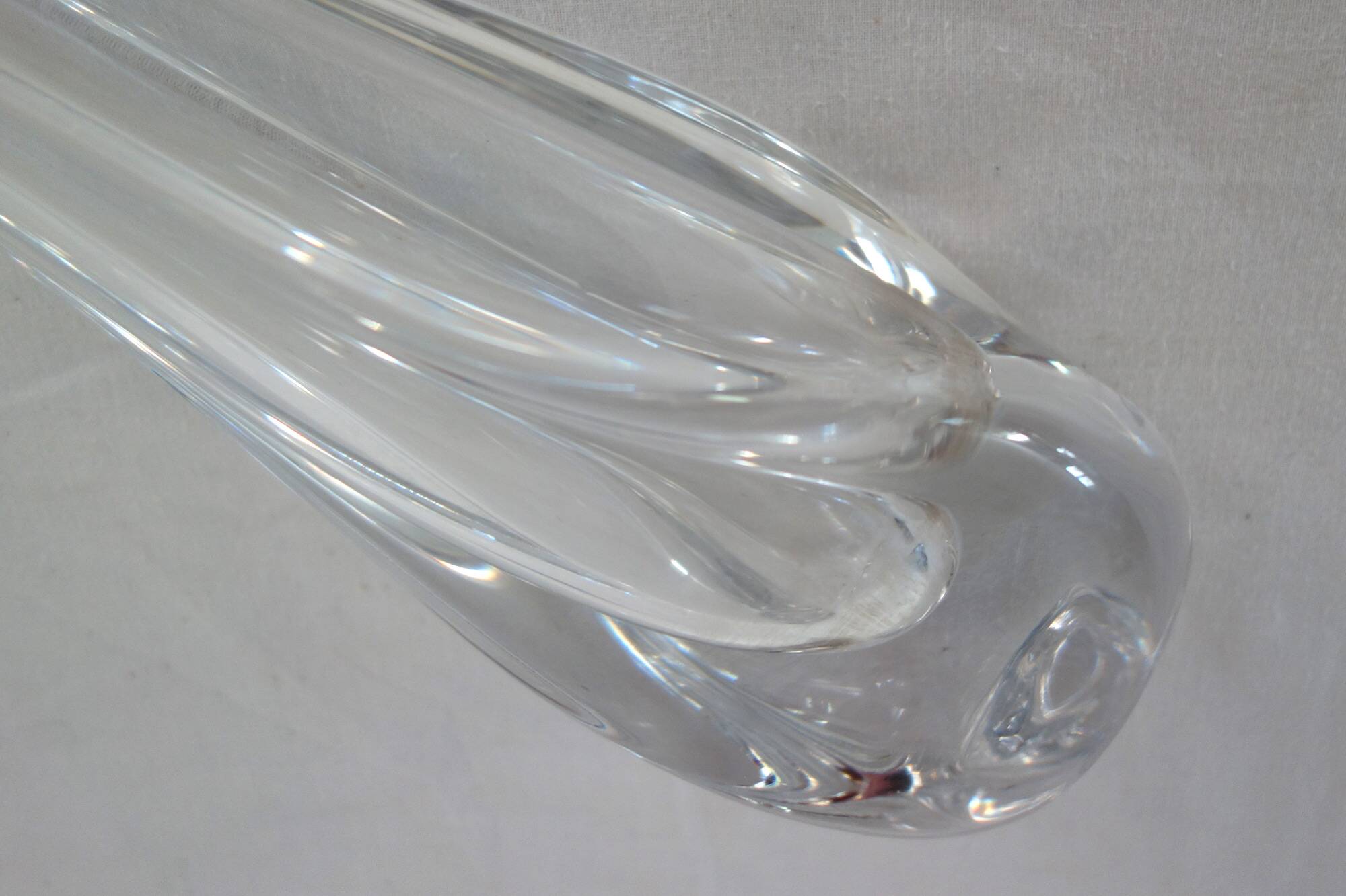 Large Daum crystal soliflore vase H32cm