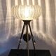 Lampe tripode italienne vintage Gallo en verre à inclusions dorées