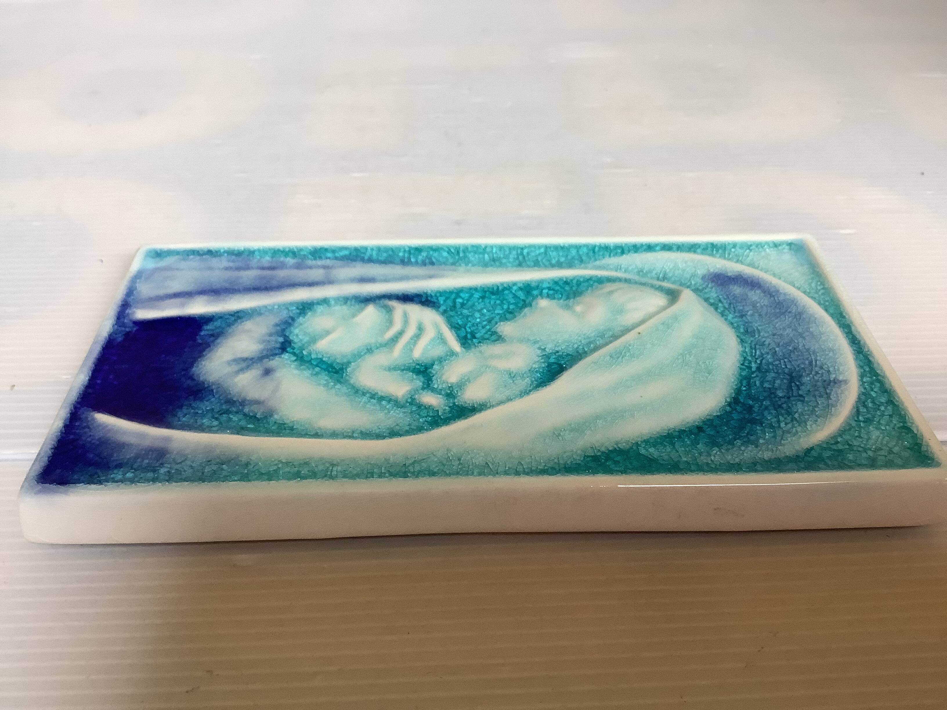 Holy Virgin with Child, cracked blue Sanmyro Japan