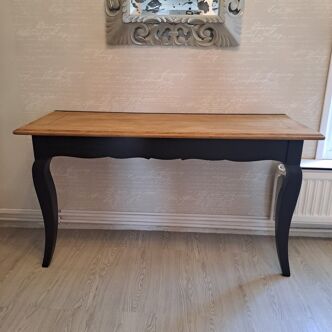 Console in solid black oak and wood