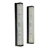 Pair of vintage XXL Bakelite diamond glass wall lights with 4 bulbs.
