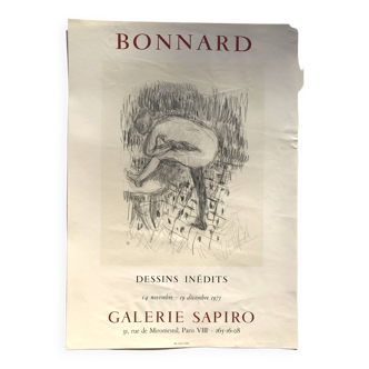 Pierre BONNARD (d'ap.) Galerie Sapiro, 1974. Affiche originale d'après un dessin