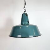 Large Industrial Petrol Enamel Factory Pendant Lamp, 1960s