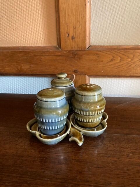 Vintage sandstone salt and pepper shaker