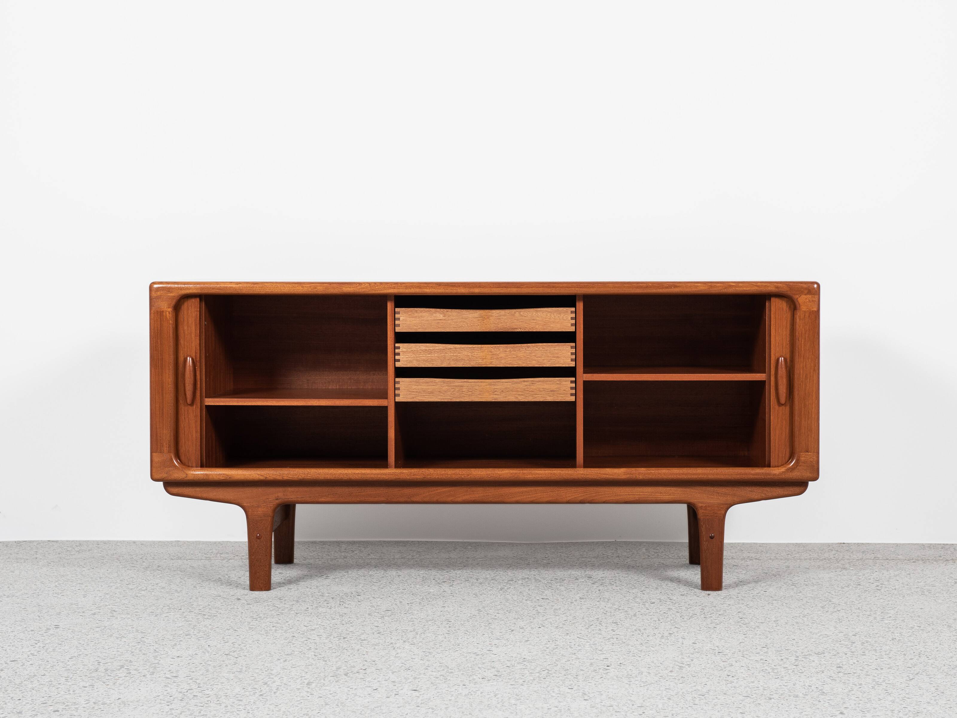 Mid-century Danish teak sideboard with tambour doors by Dyrlund 1960s - 170 cm