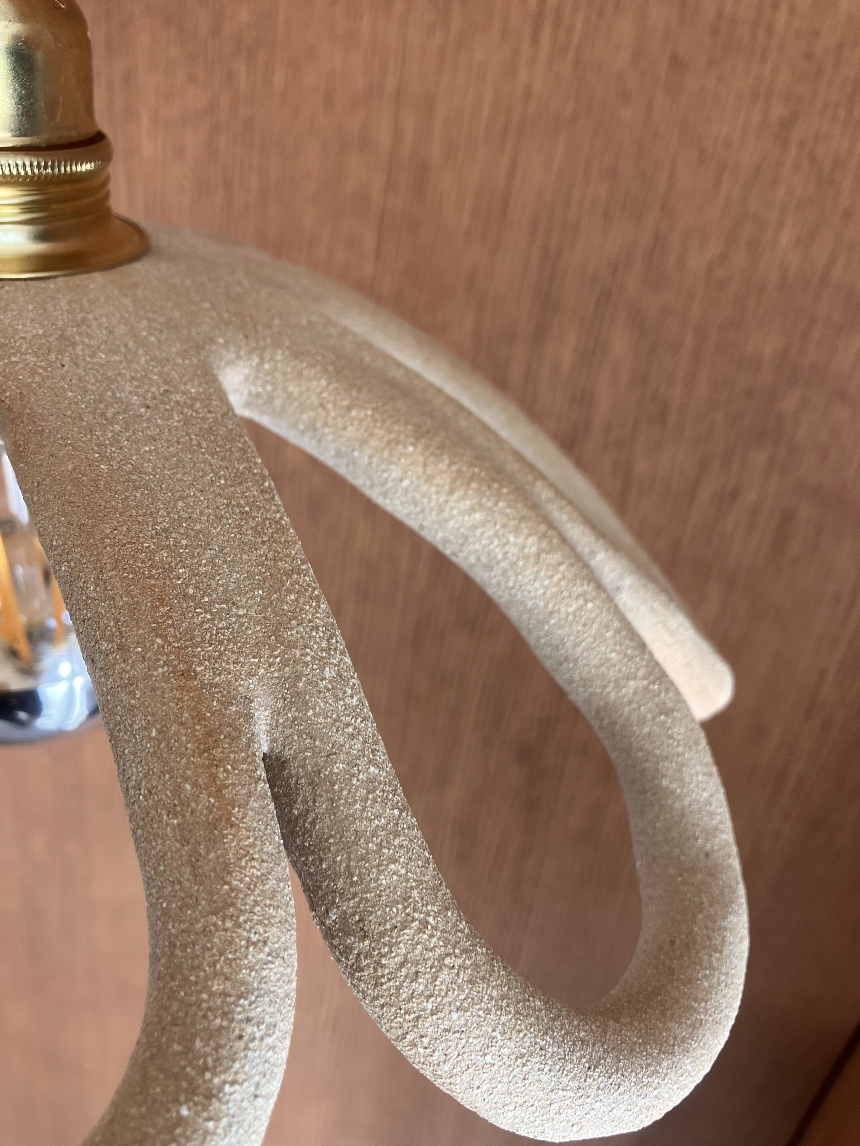 Suspension en céramique fleur en grès - artisanat français
