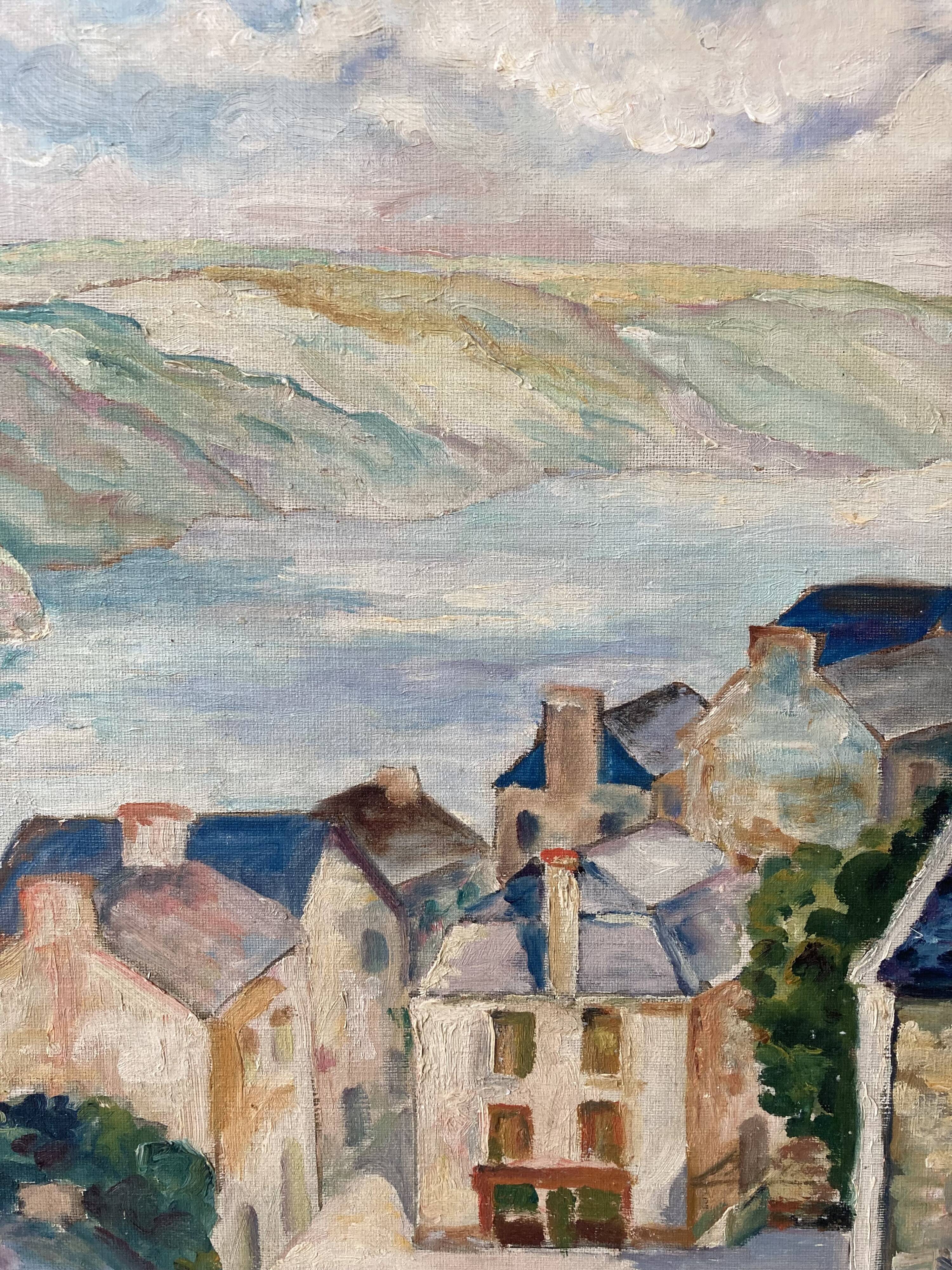 Oil on canvas Belle Ile en mer - Sauzon signed