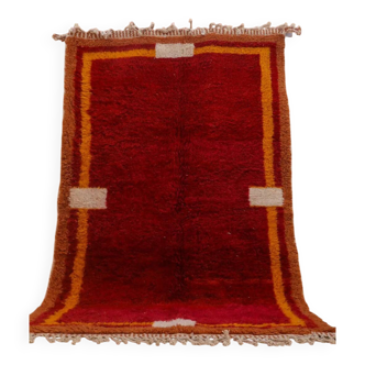 Tapis bordeaux bérbere en laine fait main traditionnelle 250cmx150cm