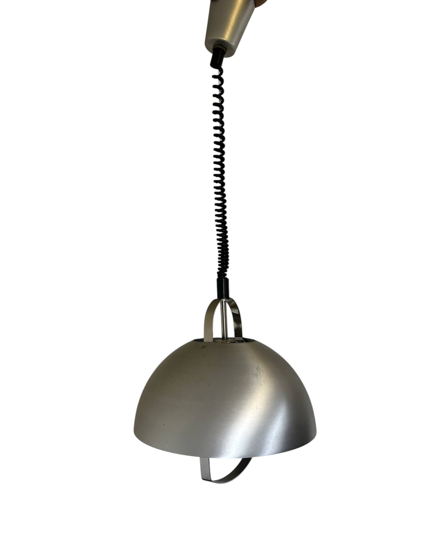 brushed metal chandelier up and down 1970