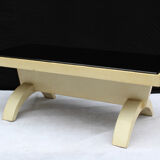 Table basse en opaline noire et parchemin