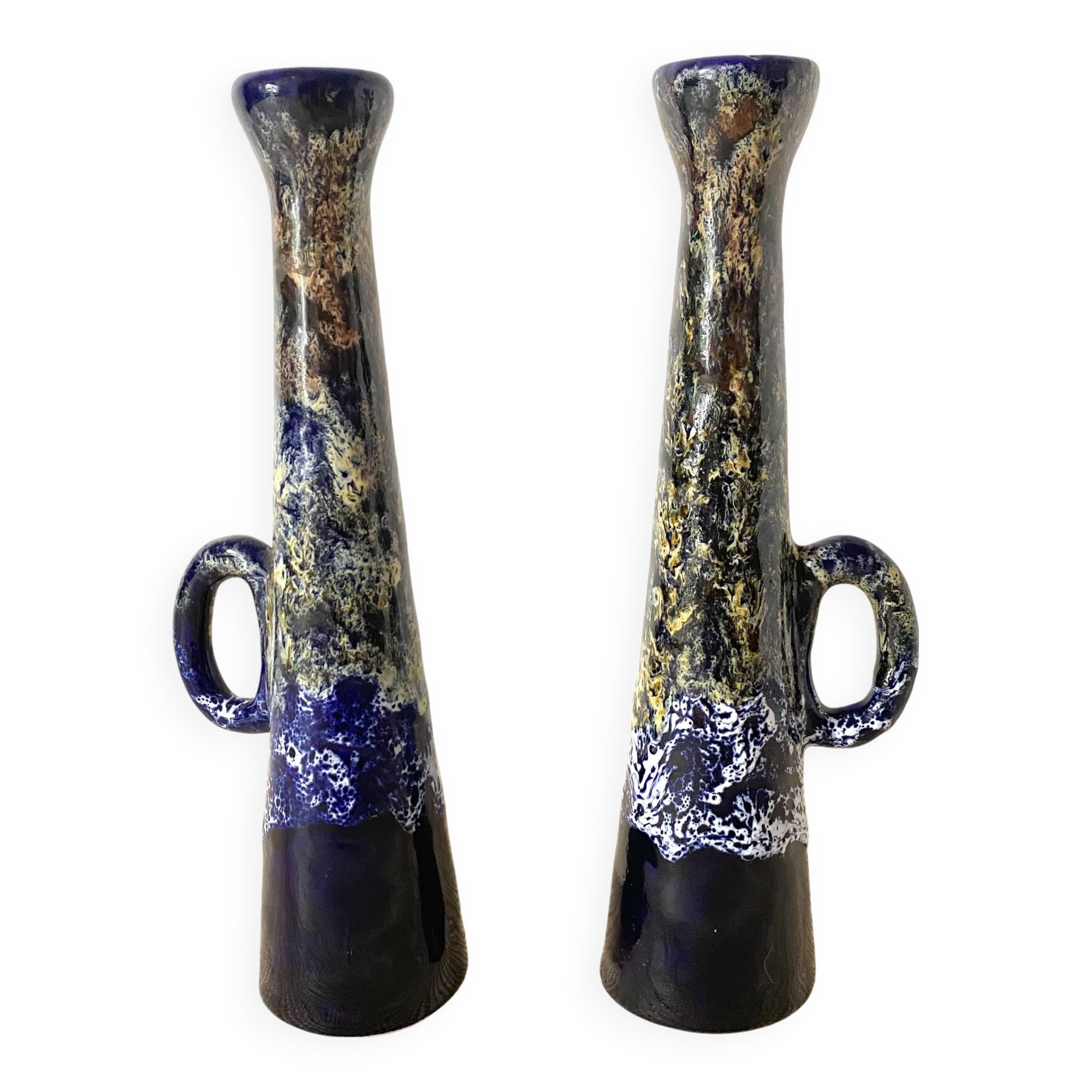 Pair of ceramic candlesticks from the 70s