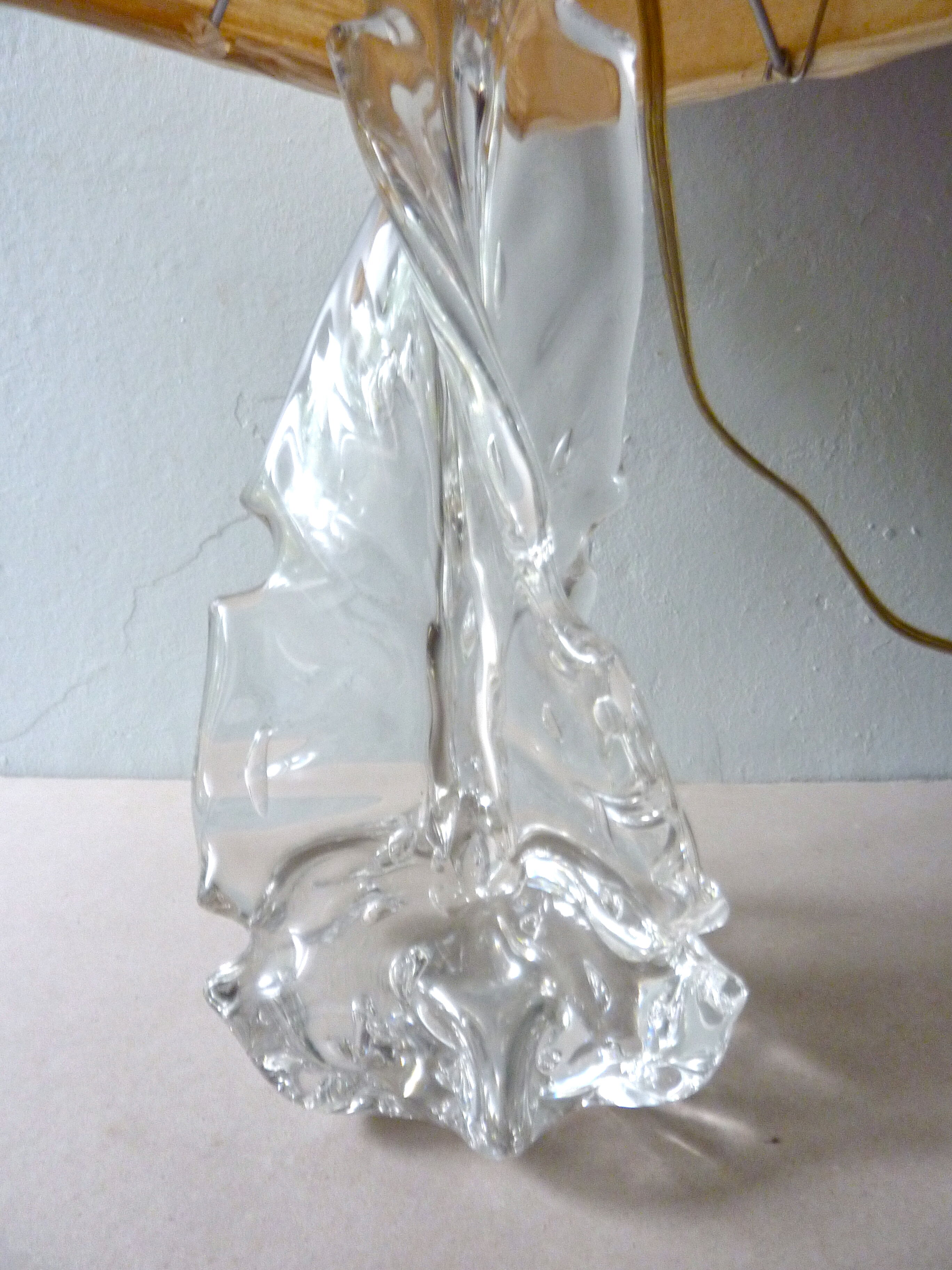 Lamp with free-form bubbled glass base from the 70s