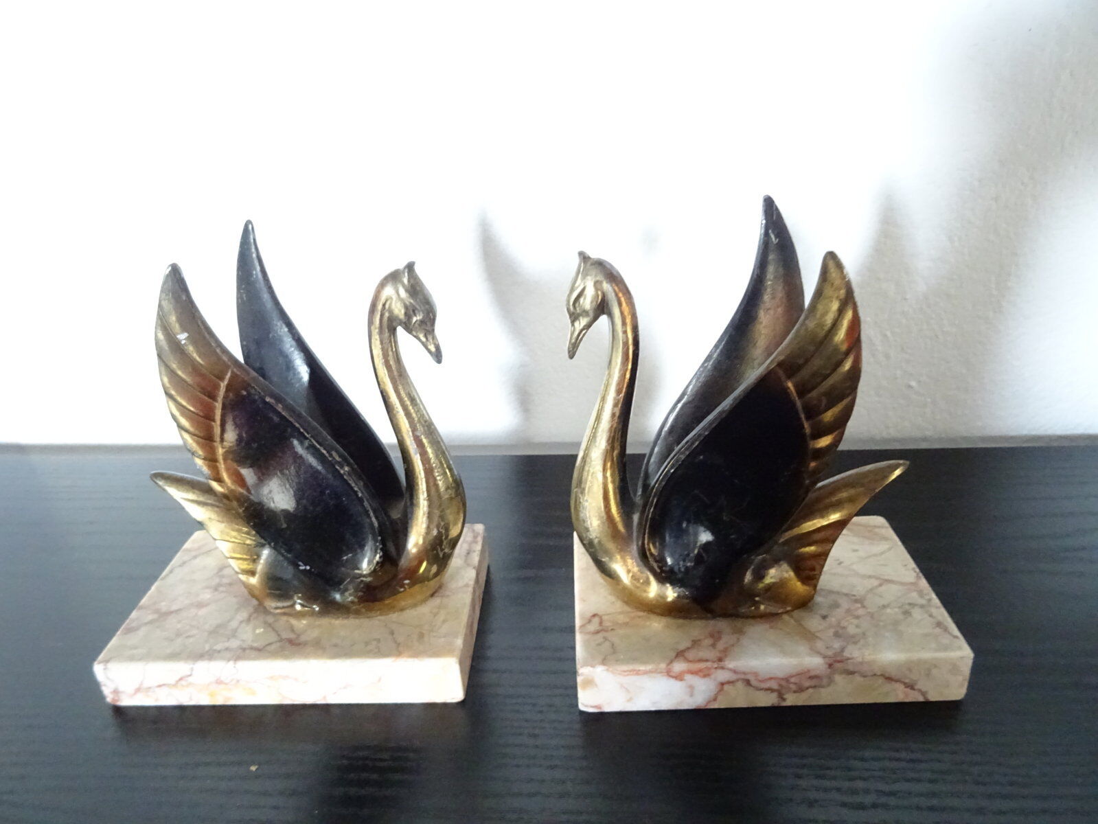Serre-livres cygnes art déco