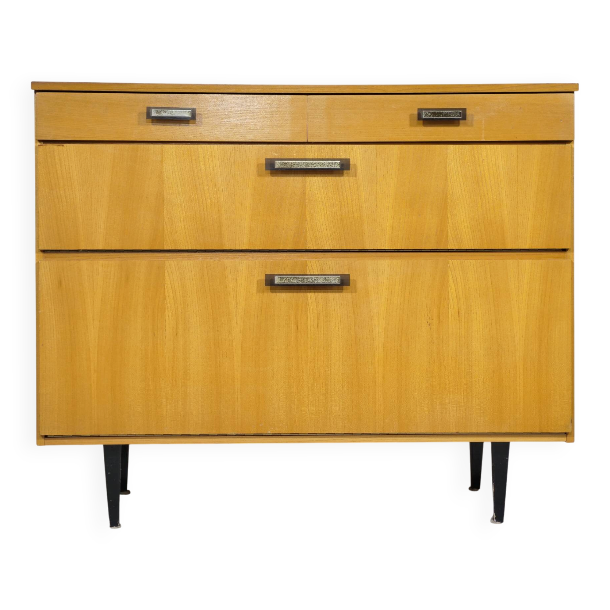 Cabinet à chaussures de style mid-century en bois d'orme, années 1960
