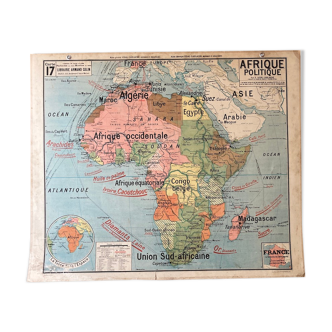 Old school map No.17/17bis Political Africa Vidal-Lablache - Armand Colin
