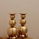Pair of Swedish Brass Candle Holders, Mid-Century Style, Signed Gusum, Dated 1982