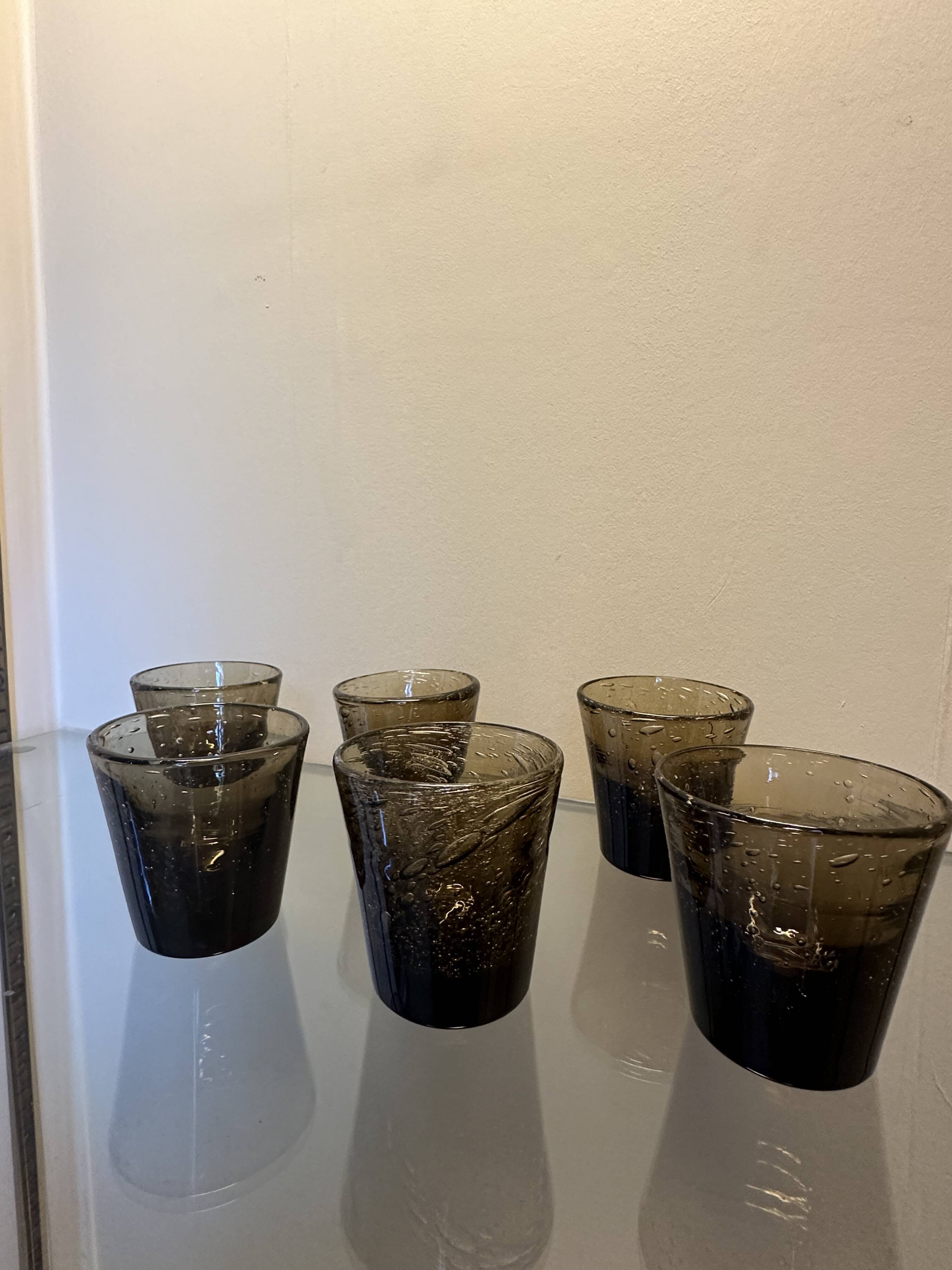 Service En Verre Soufflé Et Bullé de Biot