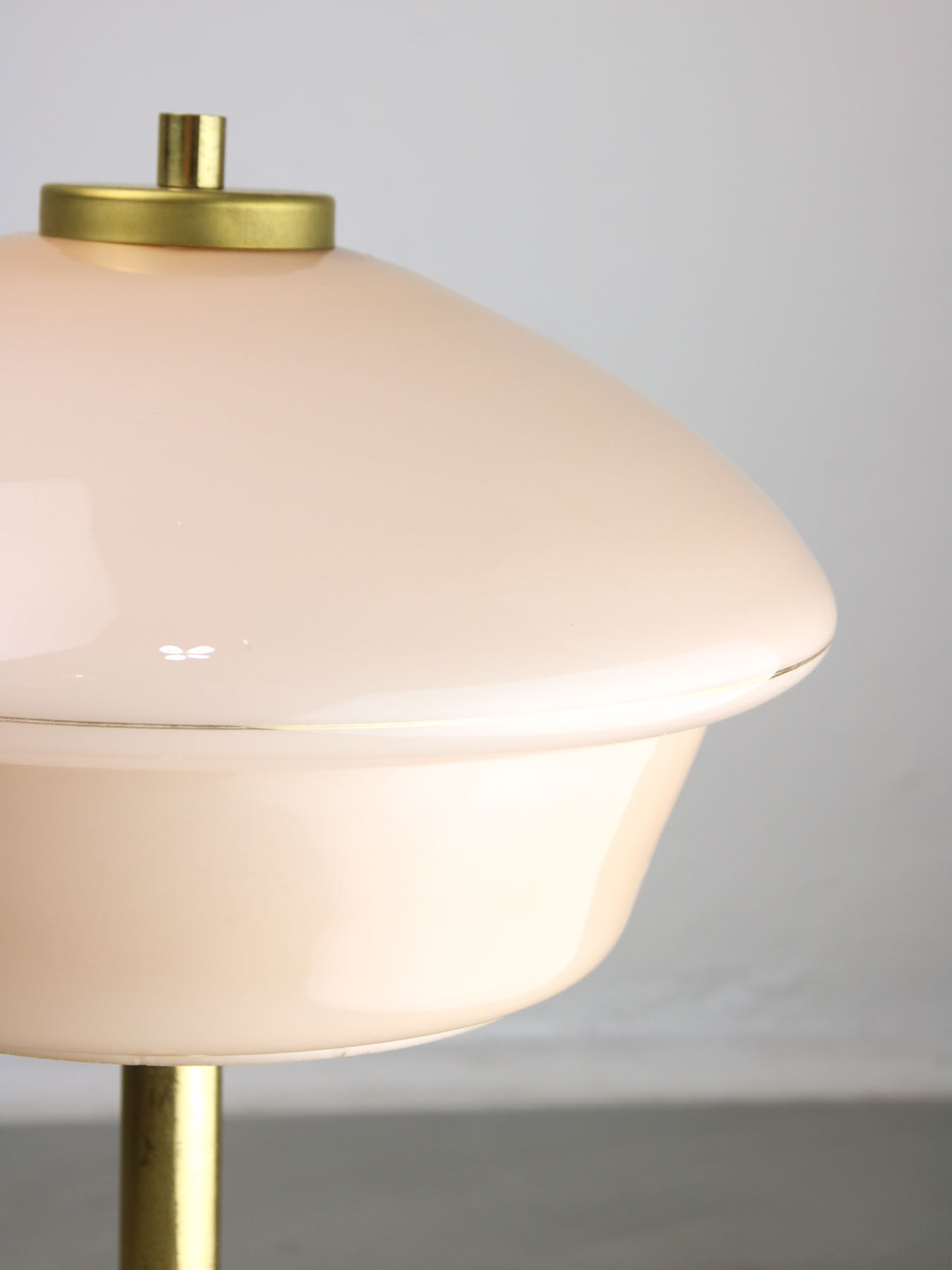 Mid-century brass & glass table lamp