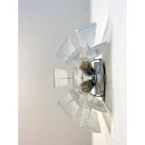 Set of Two Contemporary Opalino Strips “Listelli” Murano Glass Wall Sconces