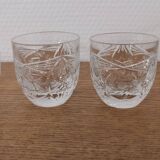 Presentation service 8 glasses and its Bohemian Cristal style dish