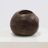 Large Studio Ceramic Free Form Pebble Stone Vase by Jaan Mobach 1967