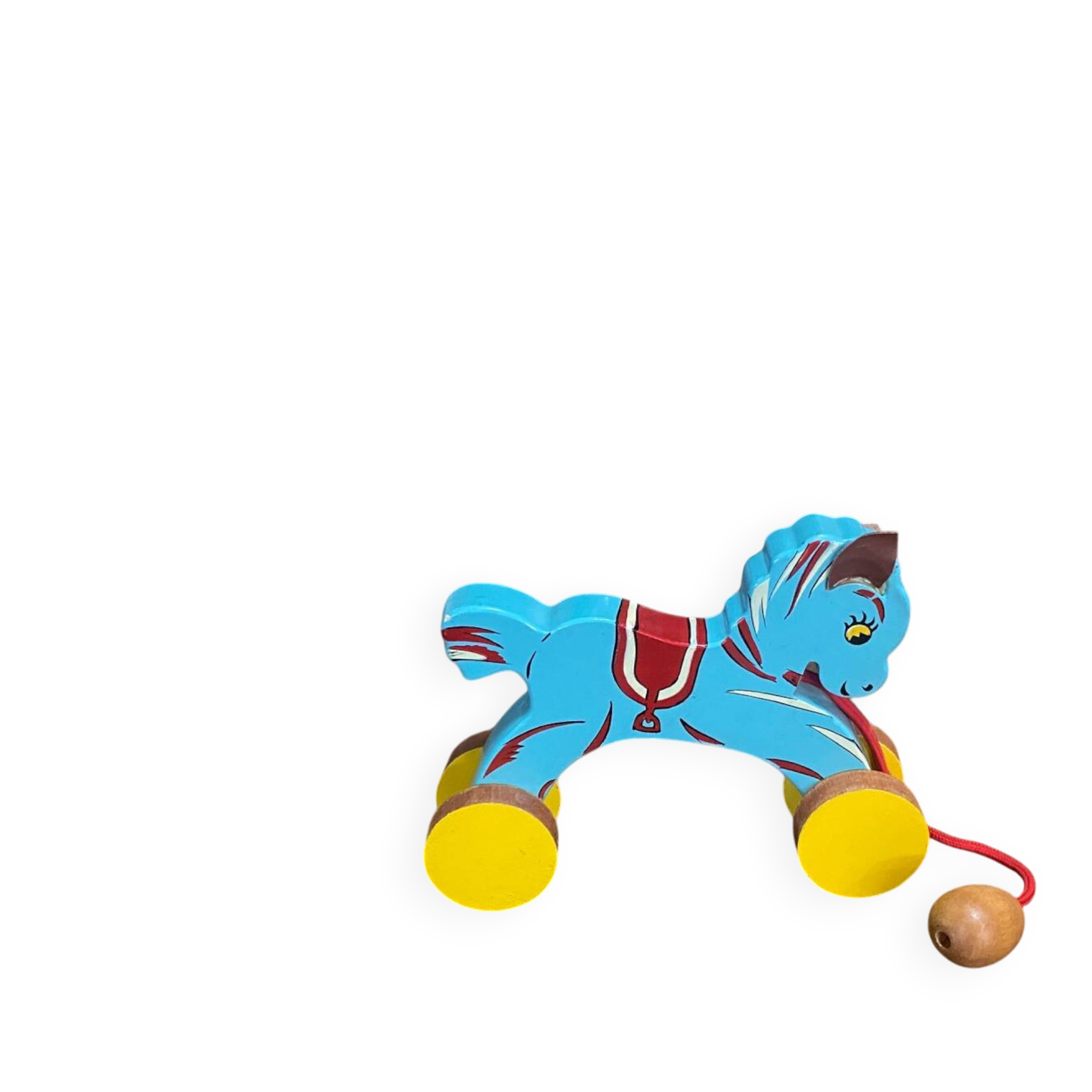 Vintage wooden pull-along horse