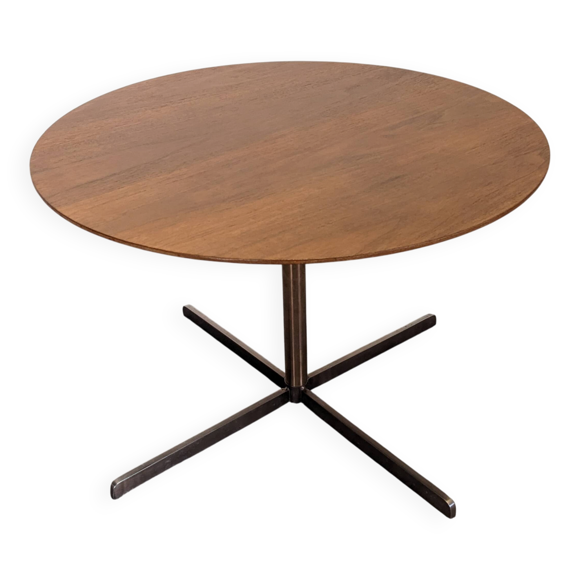 Contemporary round side table or end table.