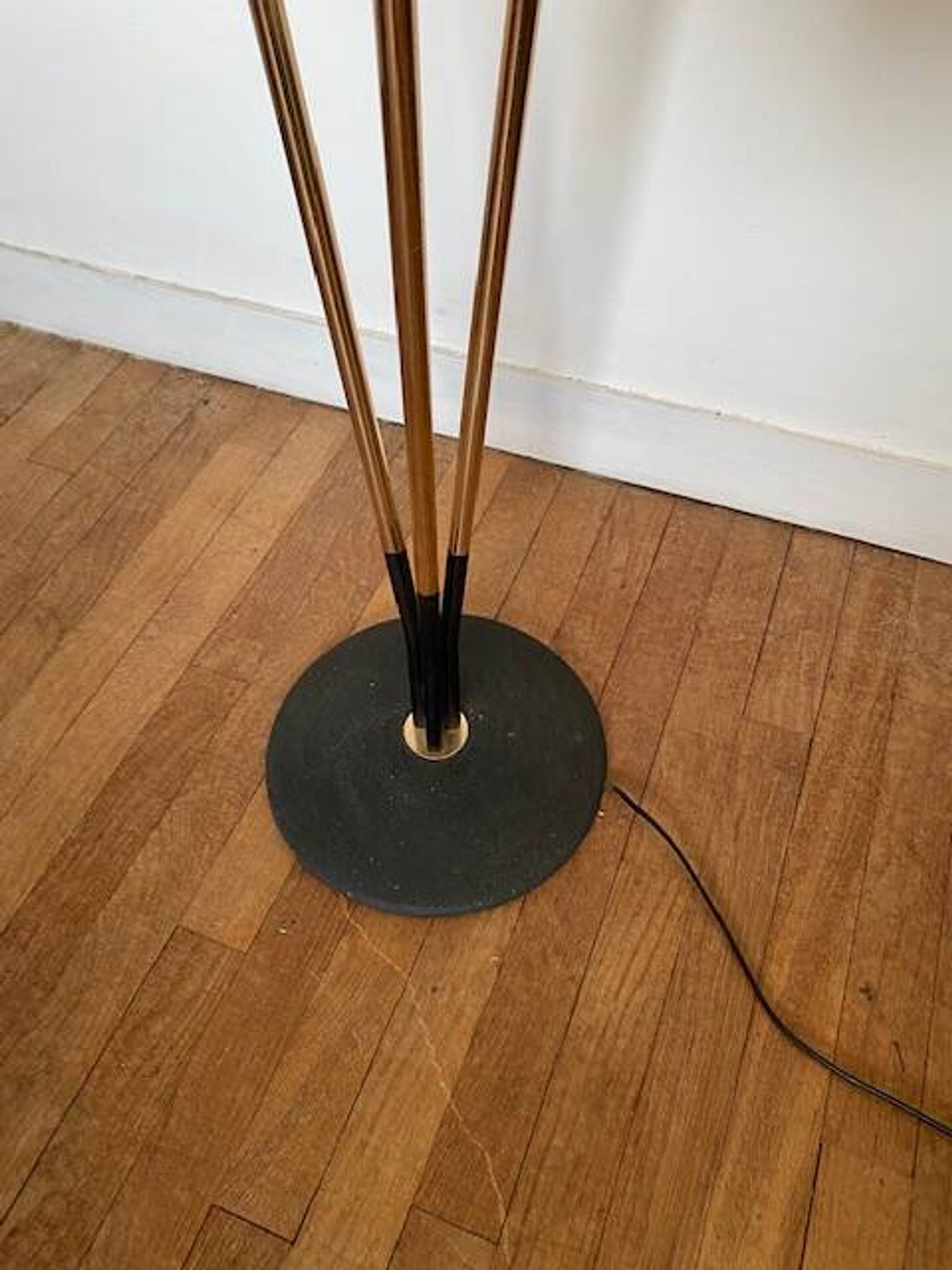 Vintage opaline tripod floor lamp