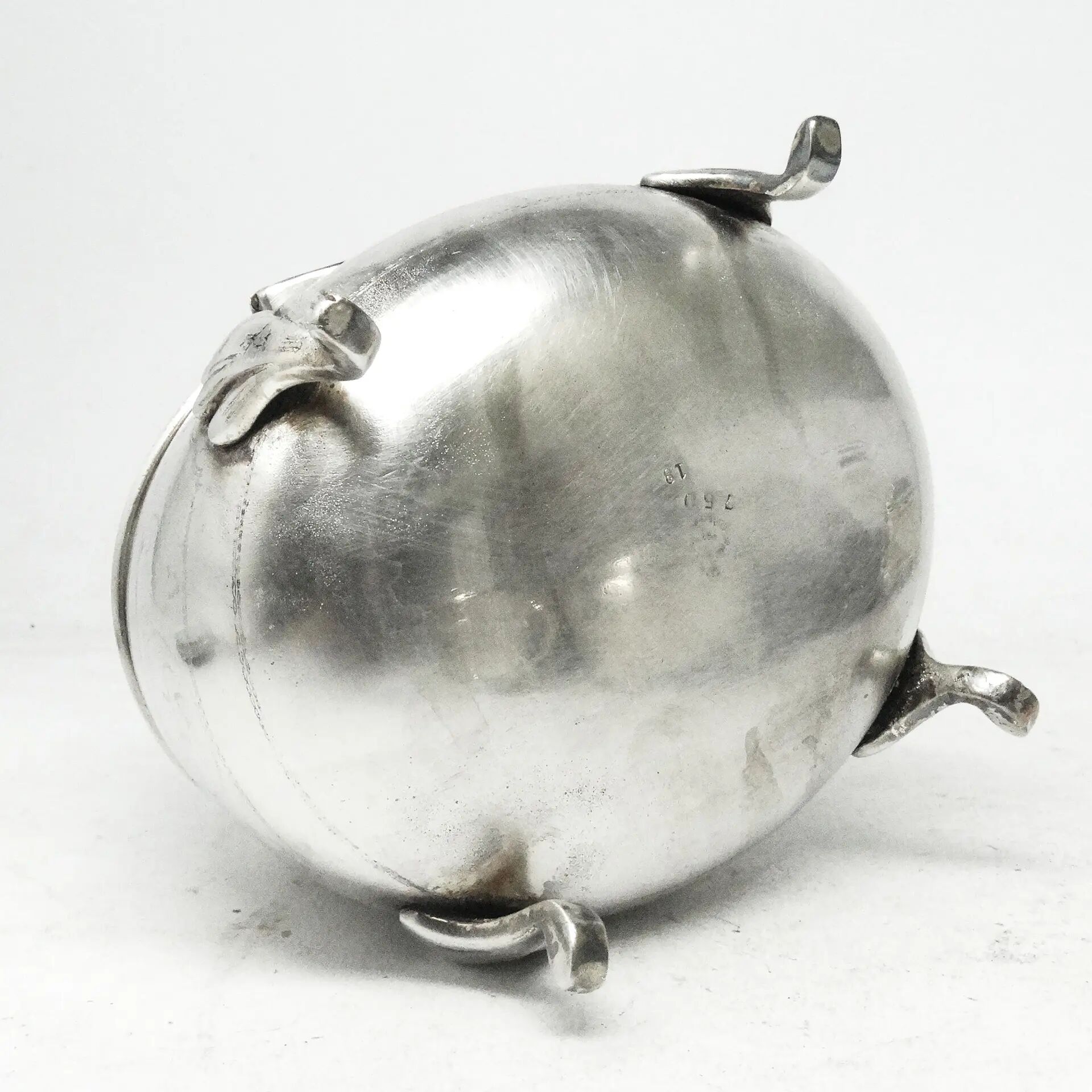 Biedermeier sugar bowl, silver-plated brass, Poland, 19th century