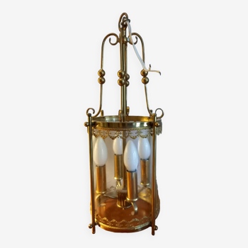 Glass and brass lantern