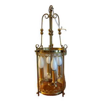 Glass and brass lantern