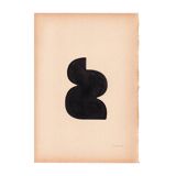 Painting on old paper - abstract painting M738 - signed Eawy