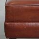 Pouf en cuir de mouton couleur cognac