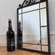 Art Deco black wrought iron wall mirror, Belgium, 1930s