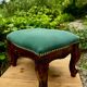 Louis XV style footrest in green velvet