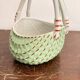 Vintage Mid 20th Century Limoges ULM Porcelain Basket with Handle
