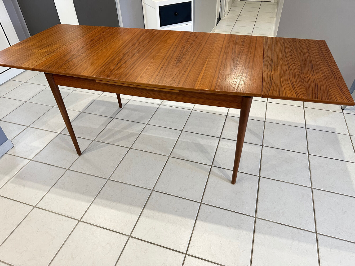 Vintage 1970s extendable Scandinavian teak table