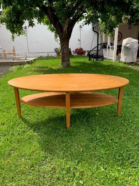 Solid beech coffee table - Sweden 70s/80s